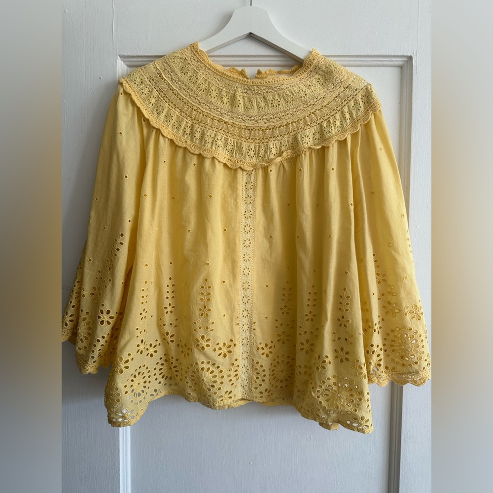 Sezane Celestia Blouse Jaune Pâle - Size 40